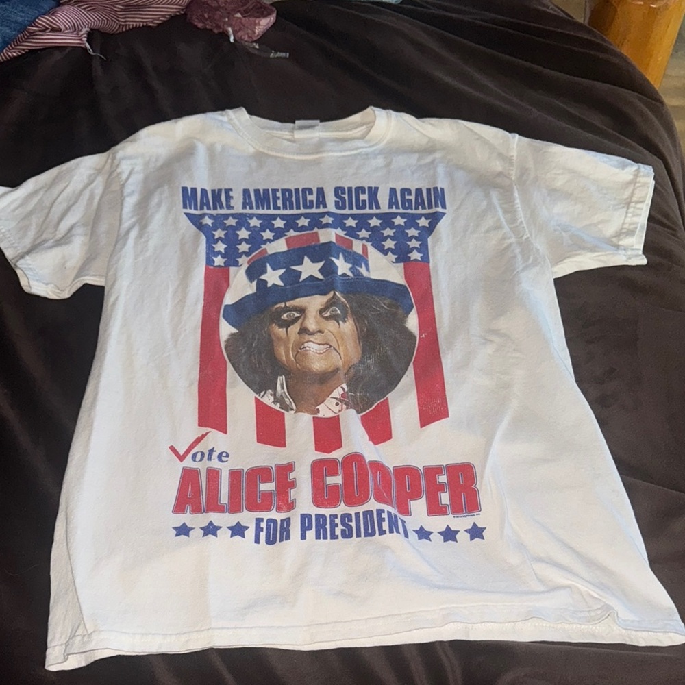 White Alice Cooper Graphic T-Shirt